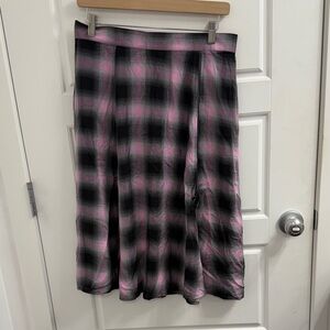Hell‎ Bunny Pink & Black Tartan Midi Skirt Hayley Size Medium New With Tags